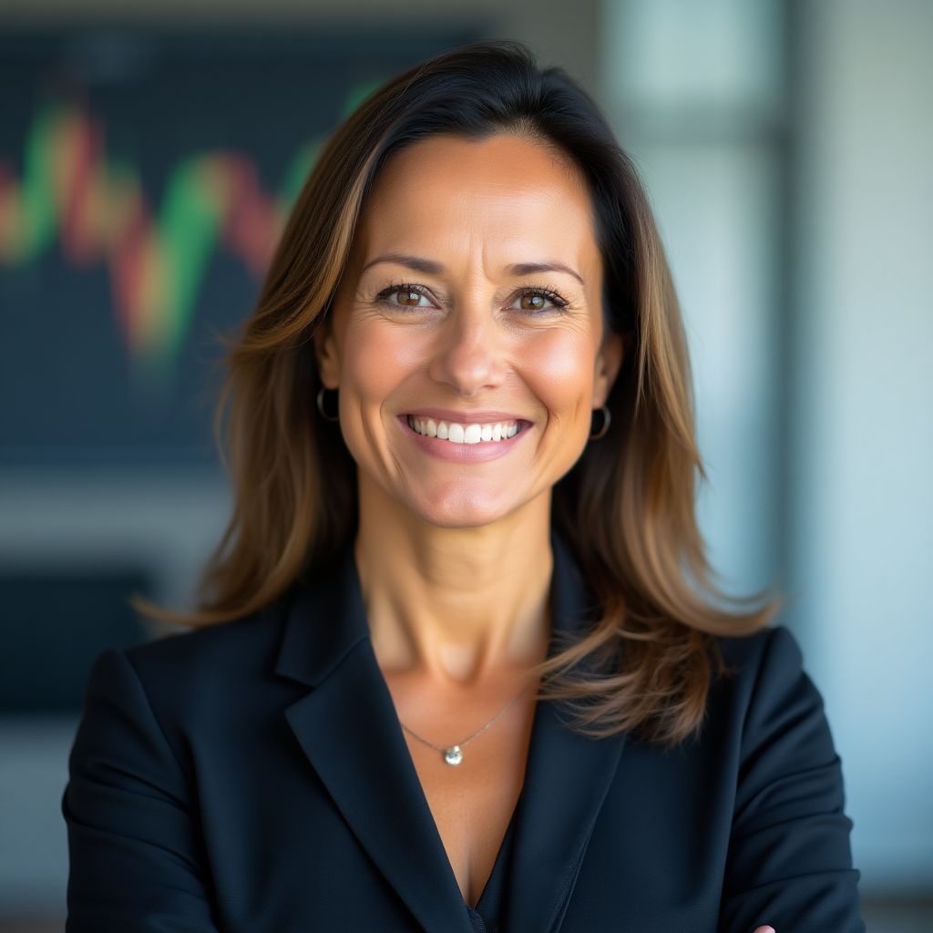 Retrato de Elena Vargas, asesora financiera senior.